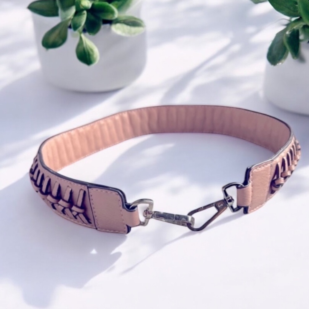 ENZO ANGIOLINI BELT Blush Pink Braided Clip Size Small / Medium FAST SHIP 440-24 - Picture 11 of 11